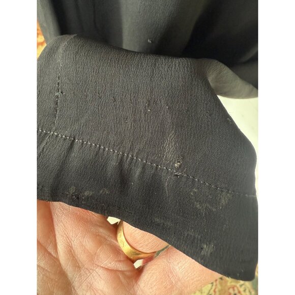 Antique 30's Black Rayon Maternity Dress AS IS TLC Size L - Picture 5 of 16